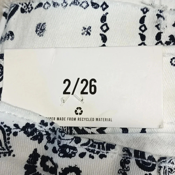 NEW Kensie Jeans split raw hem high rise vintage luxe bandana white jean 2 - Picture 6 of 11